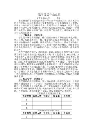 分层作业总结