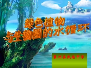 绿色植物与生物圈中的水循环