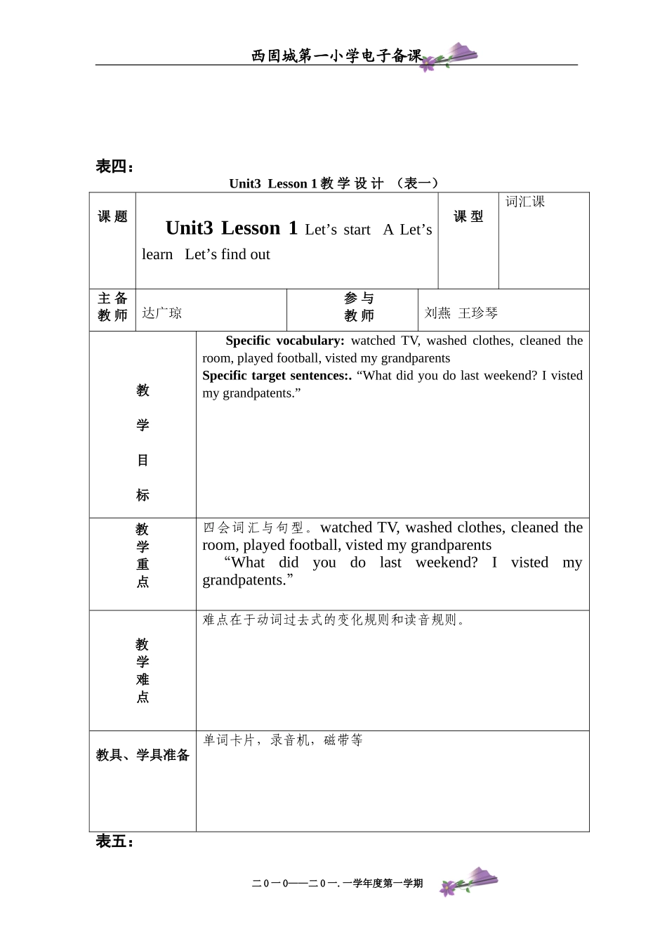六年级英语下册第三单元刘燕_第3页