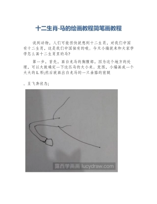十二生肖-马的绘画教程简笔画教程