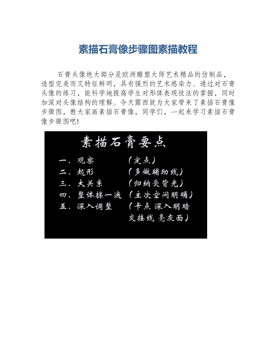 素描石膏像步骤图素描教程_第1页