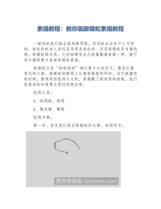 素描教程：教你画眼镜蛇素描教程