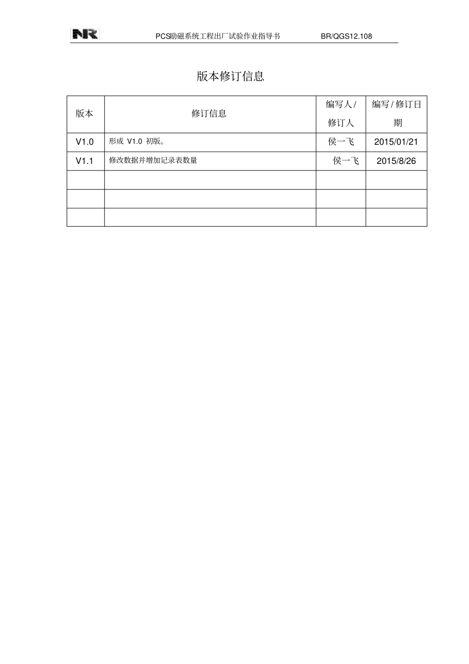 QGS12108PCS励磁系统工程出厂试验作业指导书_第3页