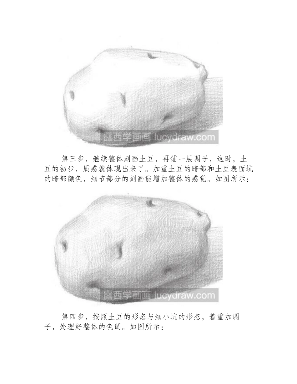 素描教程：如何画土豆素描教程_第2页