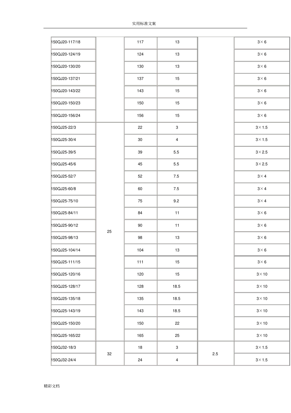 QJ型潜水泵的介绍及全参数_第3页