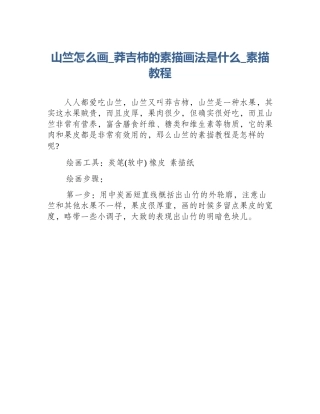 山竺怎么画_莽吉柿的素描画法是什么_素描教程