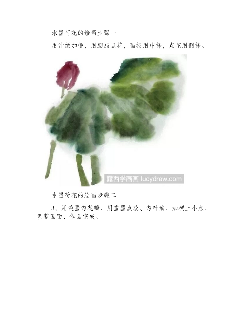 水墨荷花的绘画教程国画教程_第2页