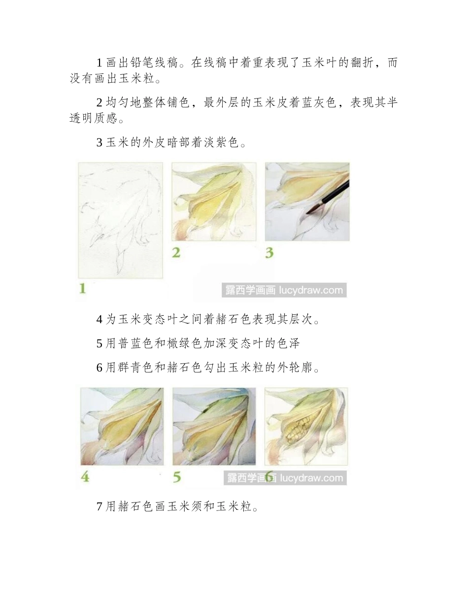 水彩画教程：怎么画玉米水彩画教程_第2页