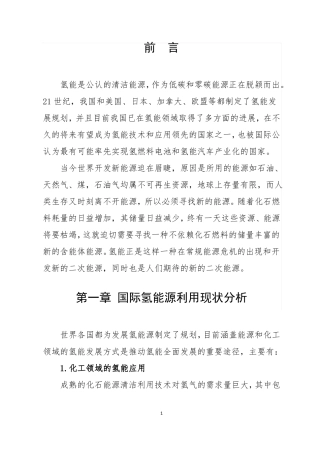 氢能源开发利用调研报告(定)