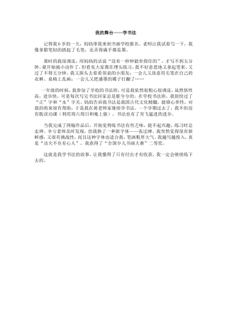 我的舞台——学书法