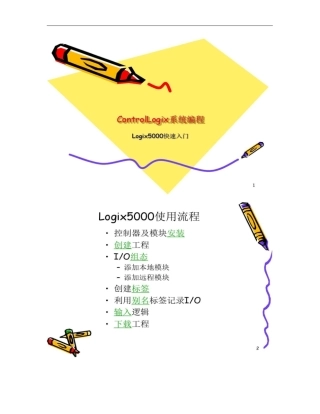 Rslogix5000编程-快速入门概要