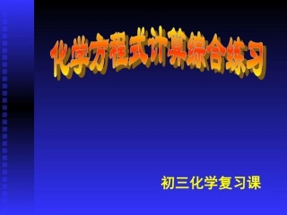 化学方程式计算综合复习