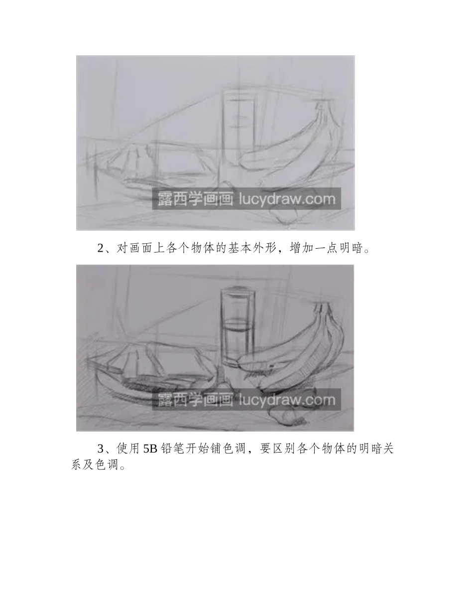 水果静物组合怎么画_绘画步骤图有哪些_美术考试_第2页
