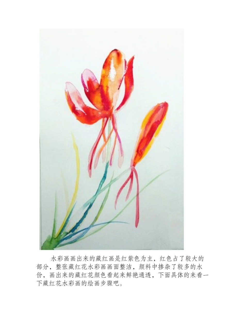 水彩画教程：简单的藏红花水彩画水彩画教程_第2页