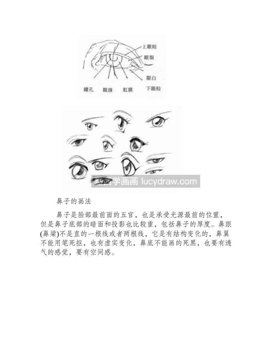 速写人物五官的画法速写教程2_第2页