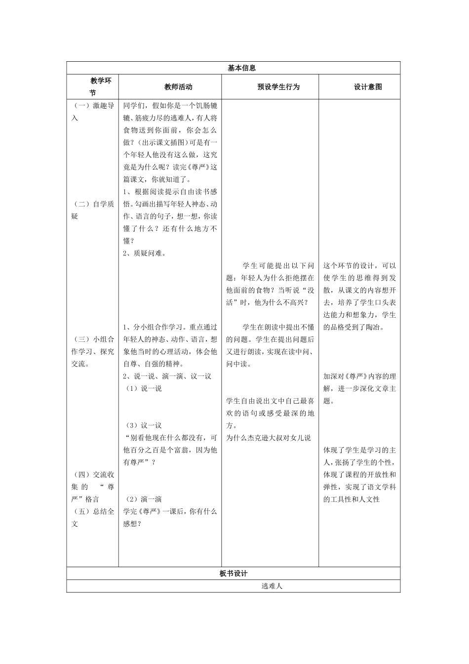 《尊严》说课稿教学设计教后反思_第3页