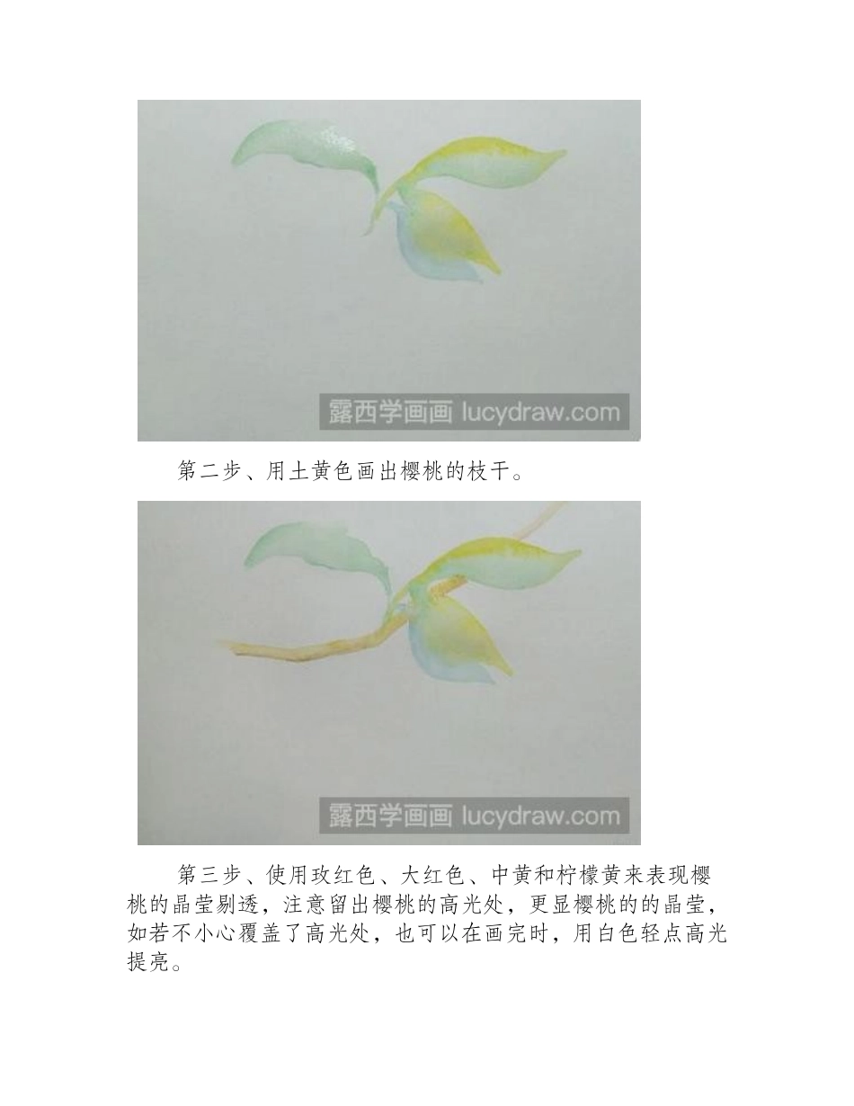 水粉画教程：教你画樱桃水粉画教程_第2页