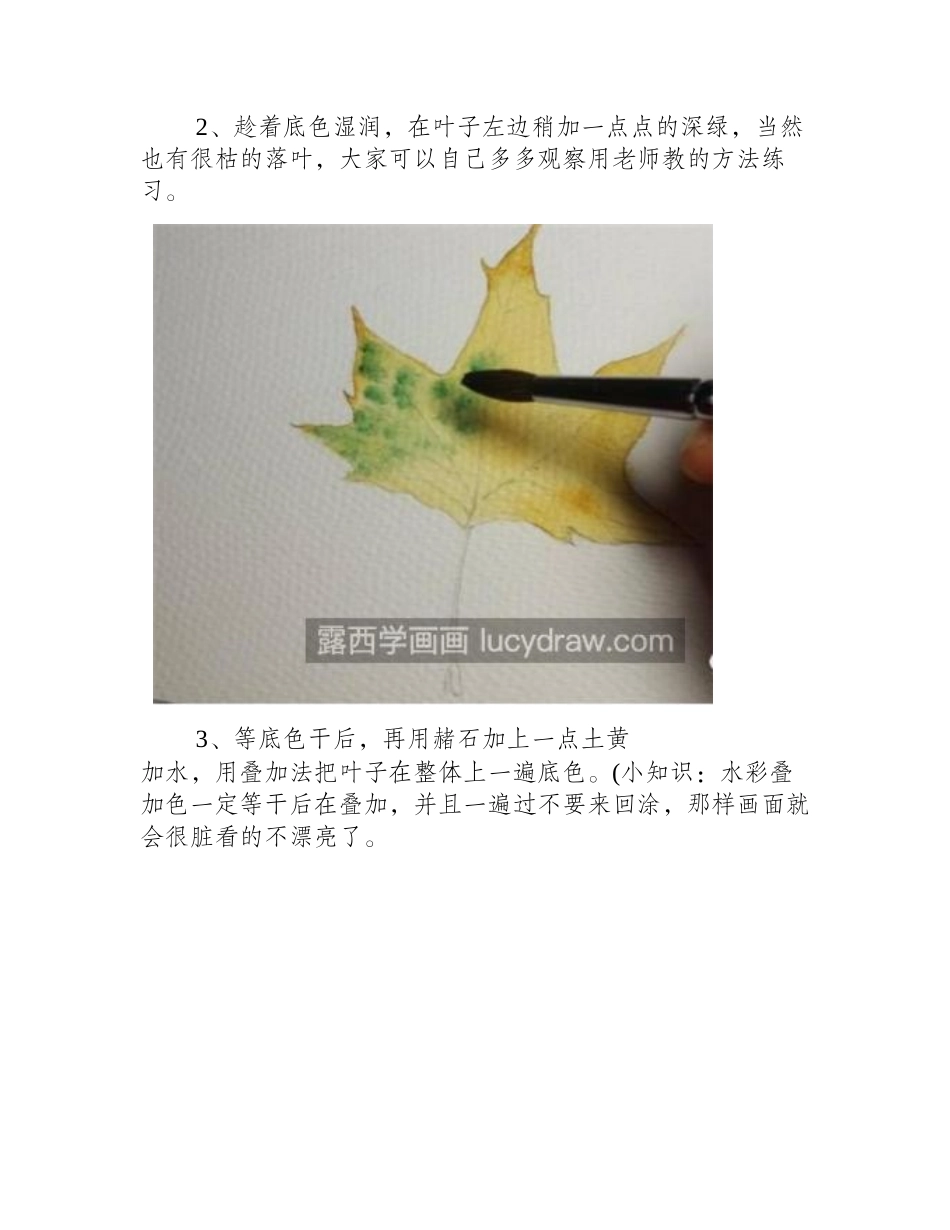 梧桐叶怎么画_如何用叠色法和破色法_水彩画教程_第2页