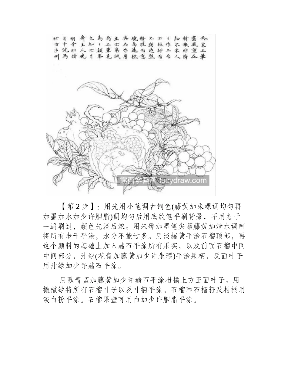 石榴怎么画_工笔画法步骤是什么_工笔画教程_第2页