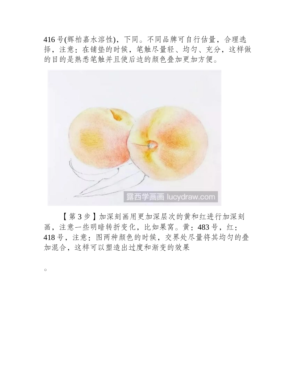 桃子怎么画_怎么用彩铅画两个诱人的水蜜桃_彩铅画教程_第2页