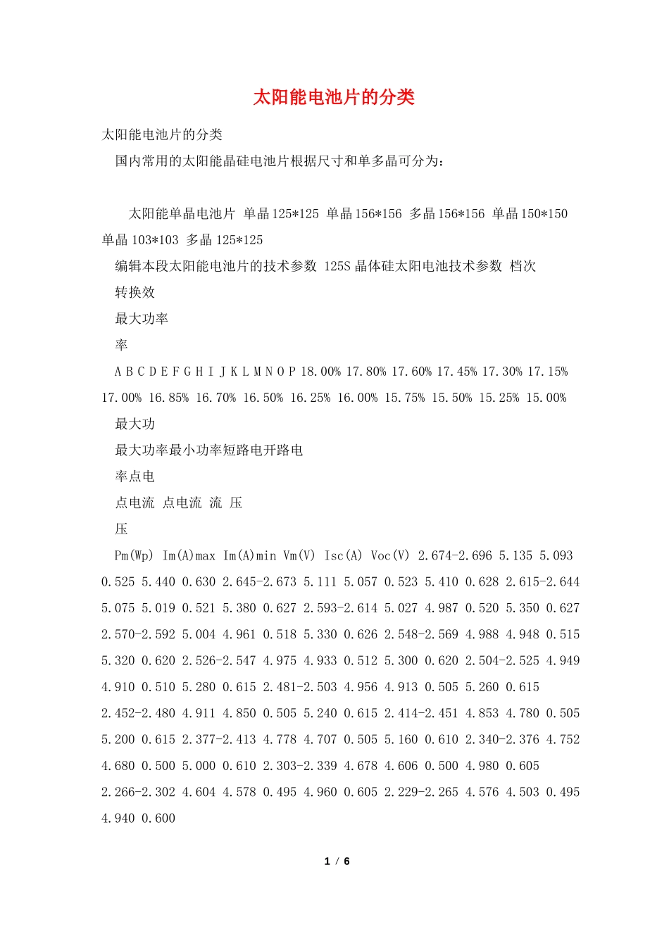 太阳能电池片的分类_第1页
