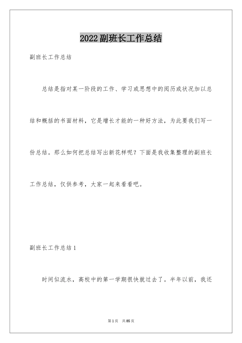 2024副班长工作总结_1_第1页