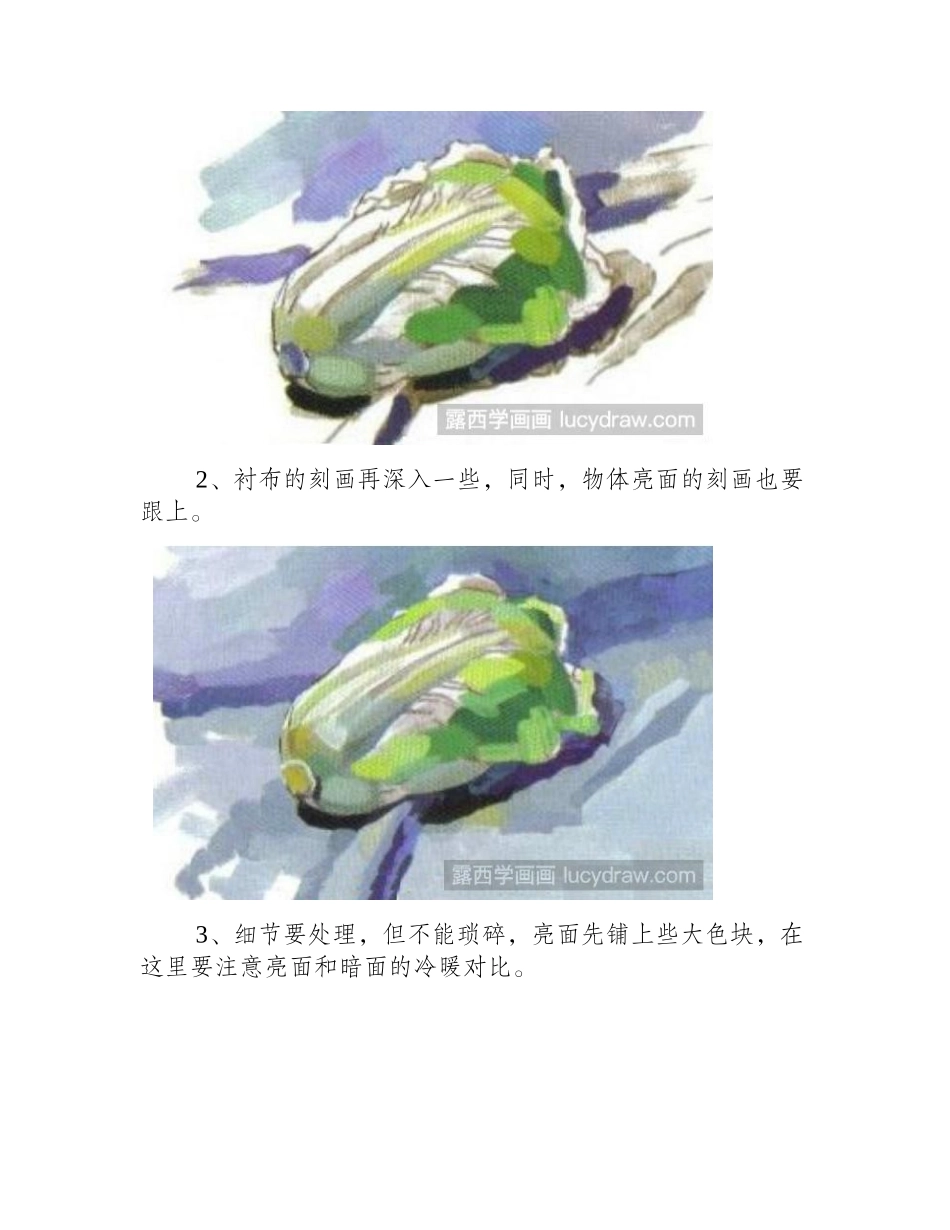 水粉白菜怎么画_水粉画教程_第2页