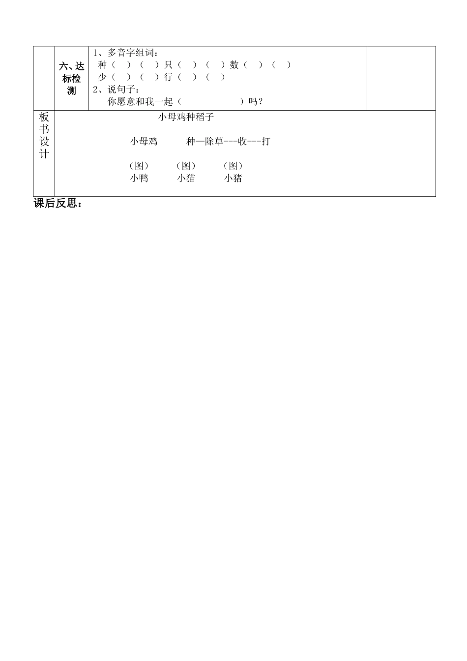 《小母鸡种稻子》的导案_第2页