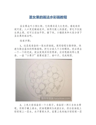 圣女果的画法水彩画教程