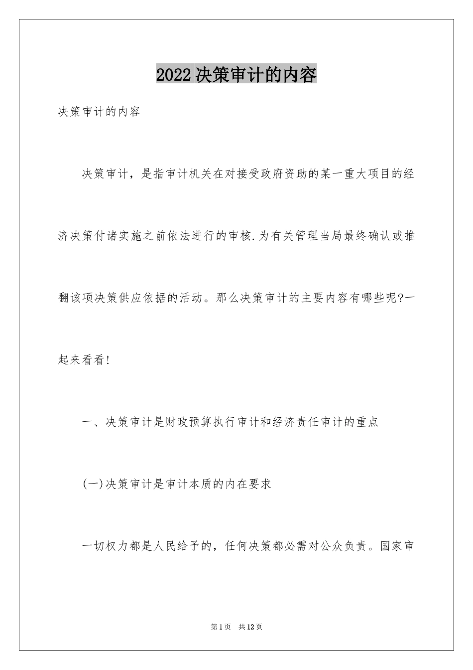 2024决策审计的内容_第1页