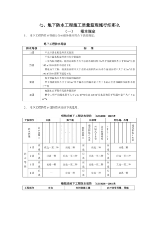 地下防水工程施工质量监理实施细则2