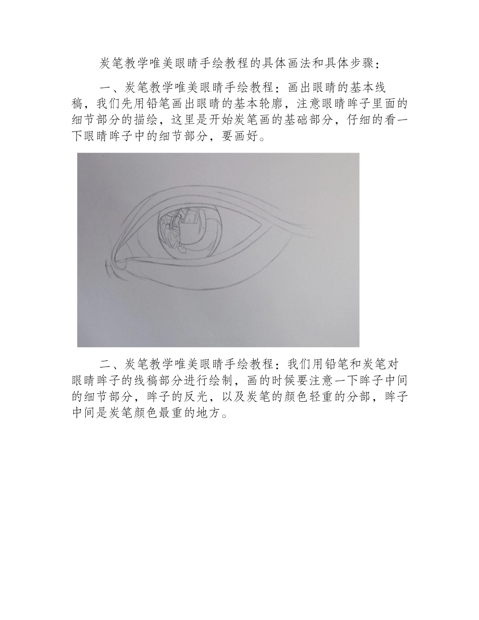 炭笔教学：唯美眼睛手绘教程素描教程_第2页