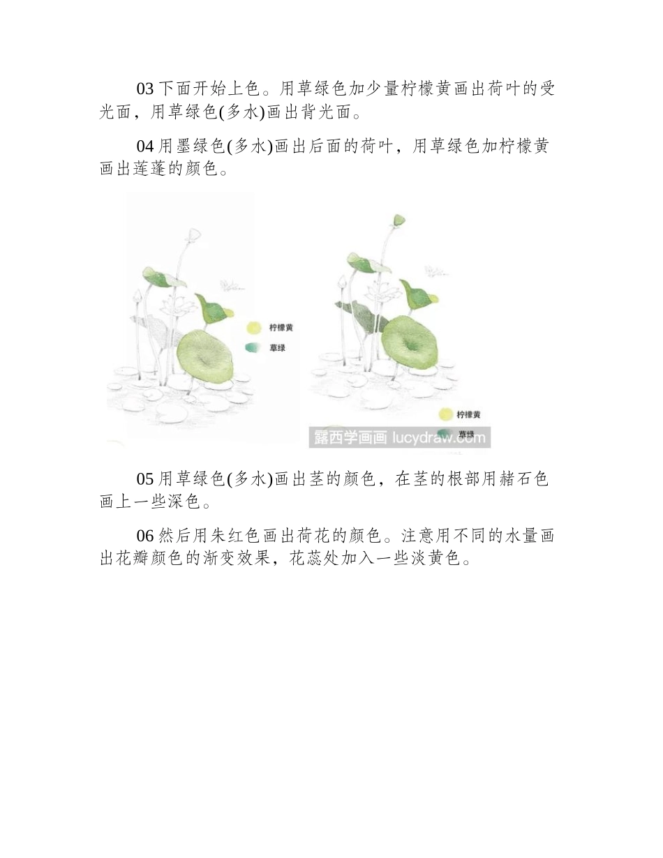 水彩画教程：怎么画荷花水彩画教程_第2页