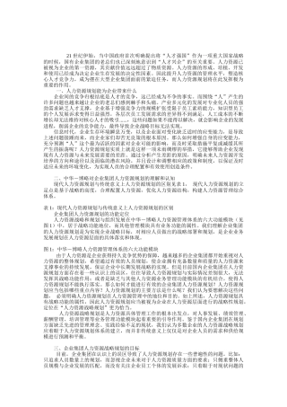 企业集团的人力资源规划