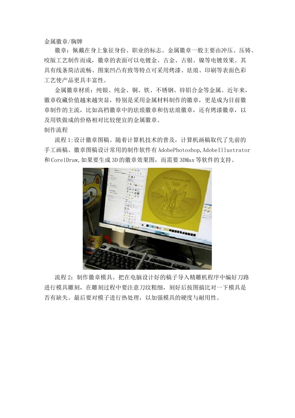 金属徽章定制 胸牌制作工艺_第1页