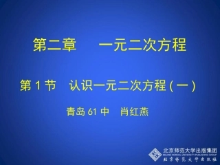 认识一元二次方程一演示文稿