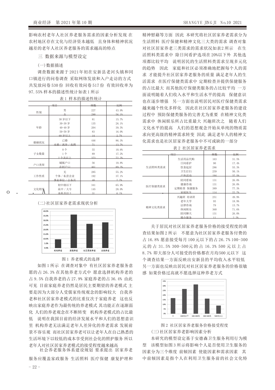 社区居家养老服务需求及影响因素研究——以安新县为例 _第2页
