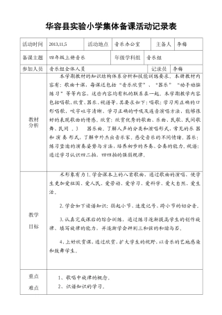 集体备课记录表