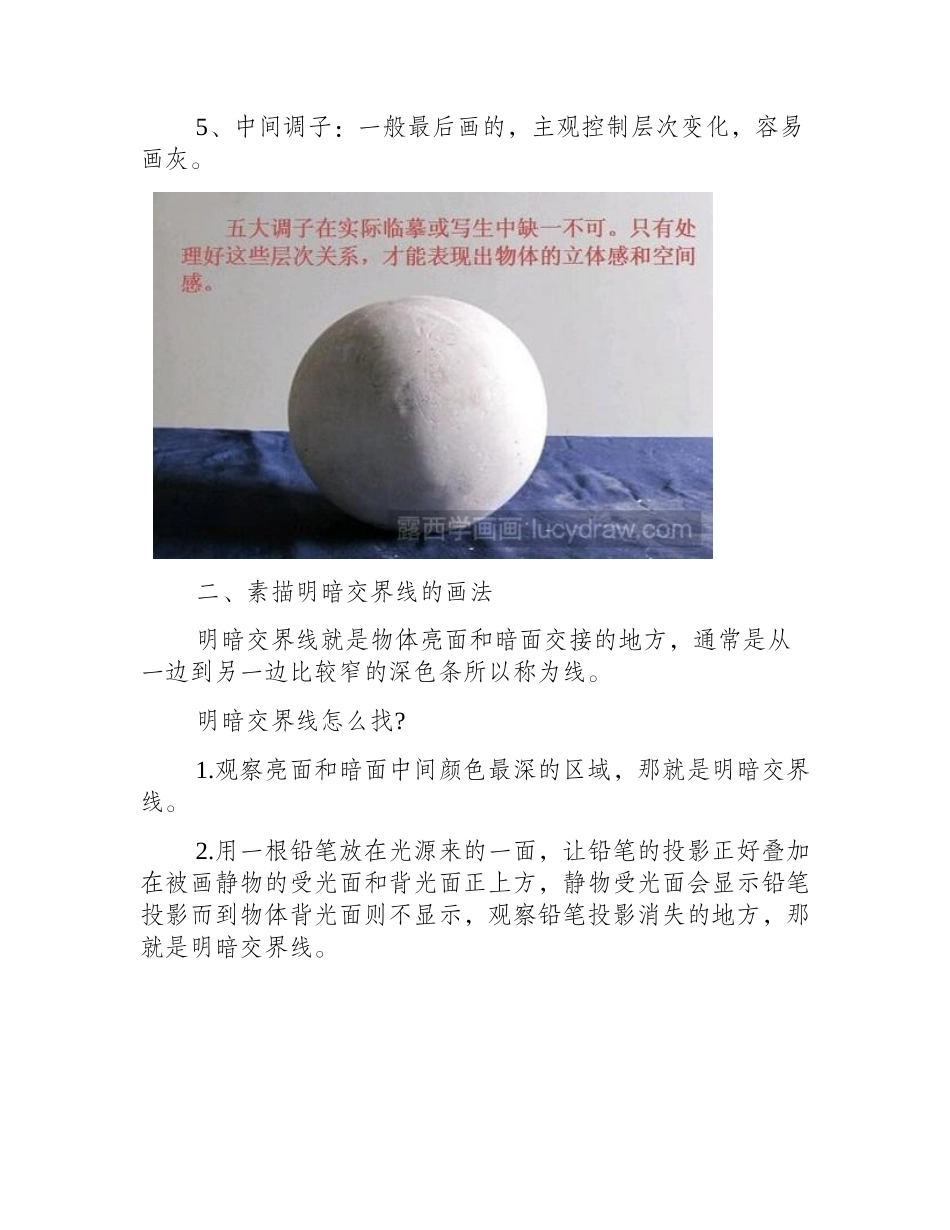 素描明暗交界线的画法素描教程1_第2页