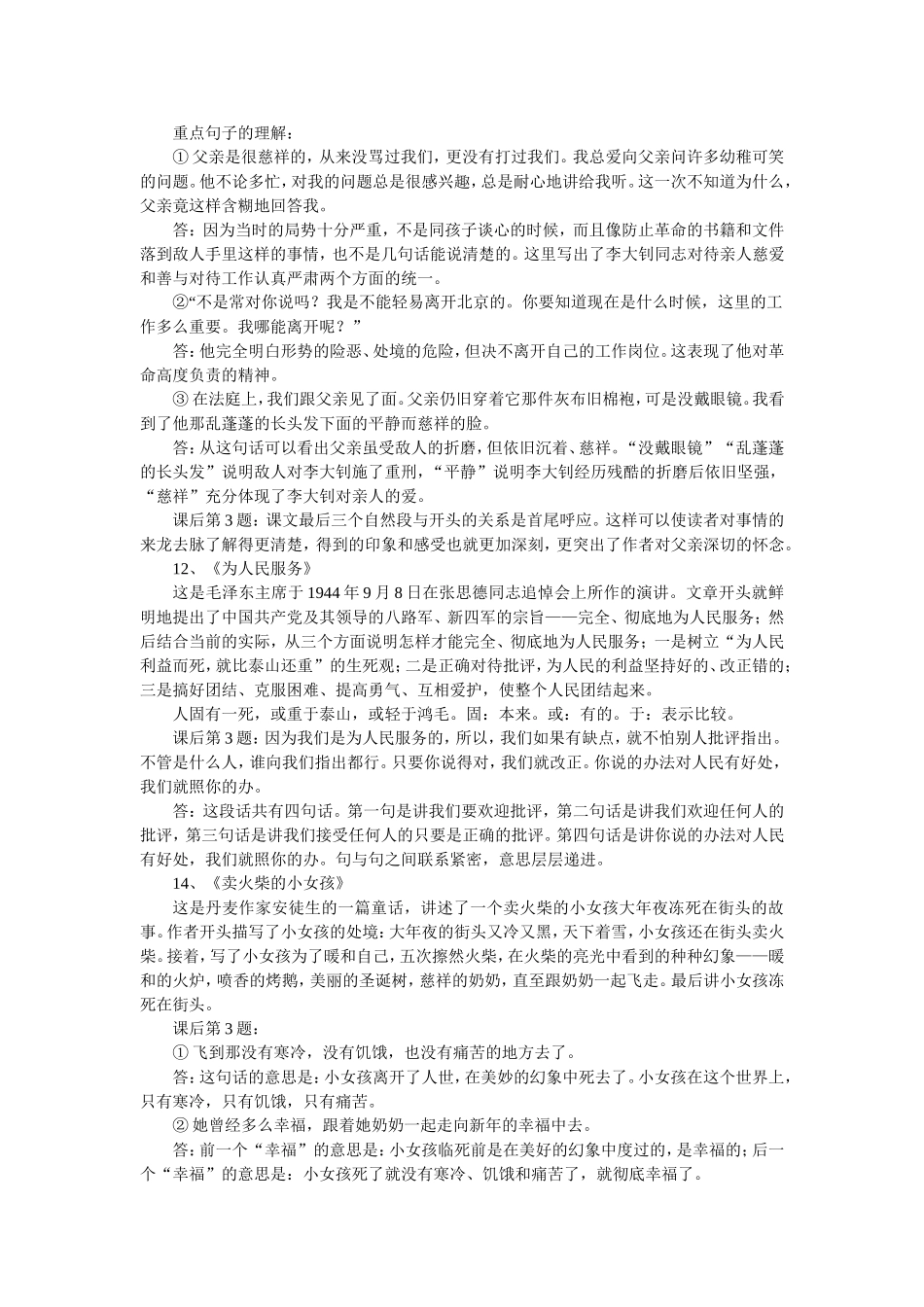 小学毕业班语文总复习资料_第2页