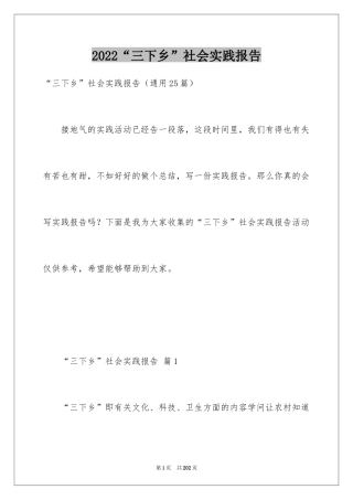 2024“三下乡”社会实践报告
