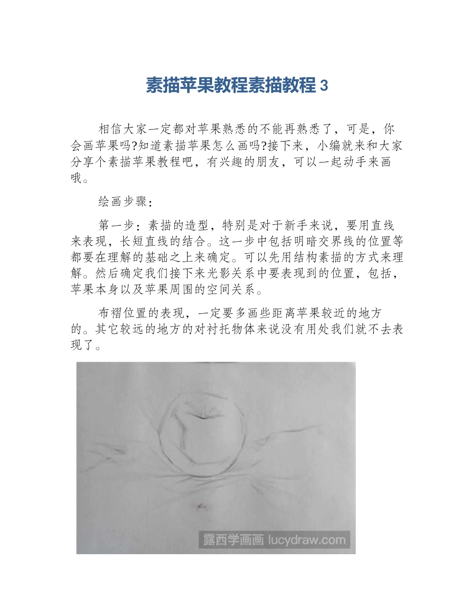 素描苹果教程素描教程3_第1页