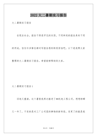 2024大二暑期实习报告