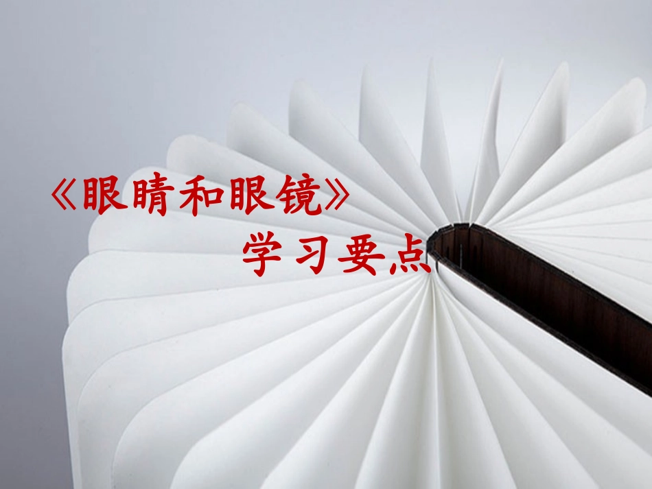 《眼睛和眼镜》学习要点_第1页