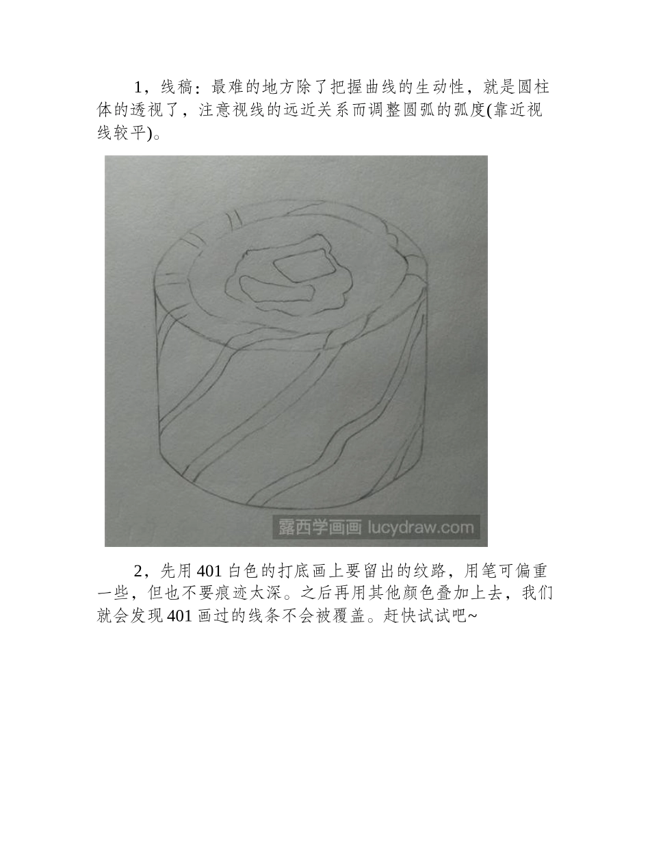三文鱼寿司彩铅画教程彩铅画教程_第2页