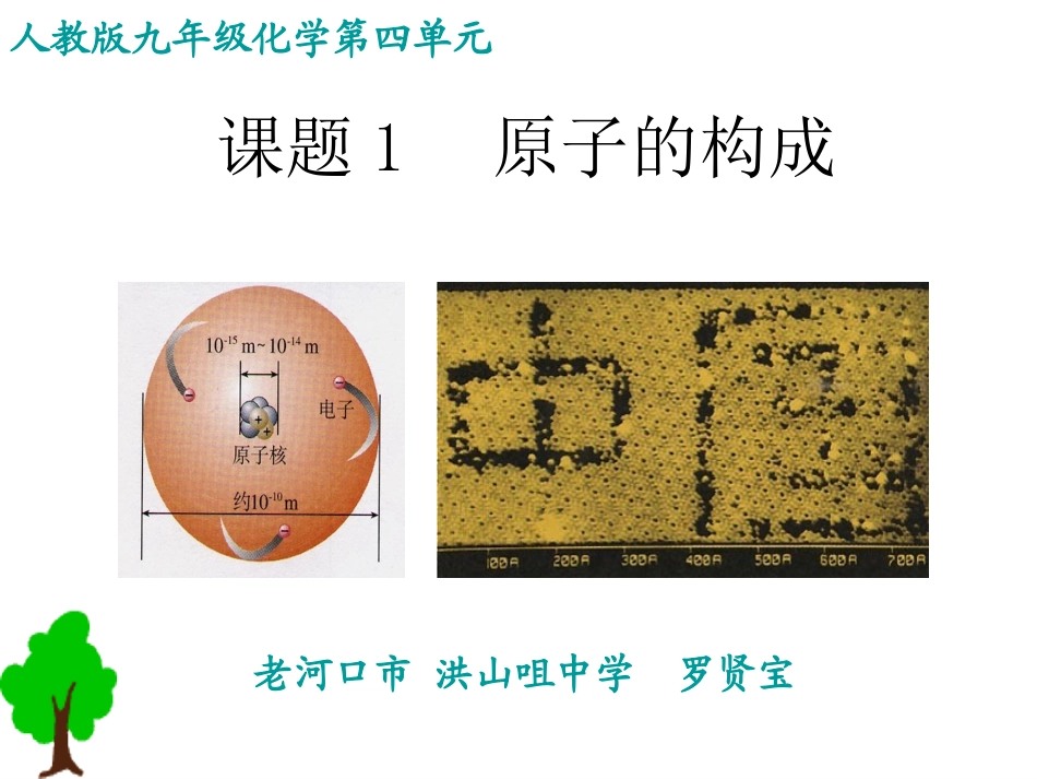《原子的构成》(罗贤宝襄阳市参赛课件）_第1页