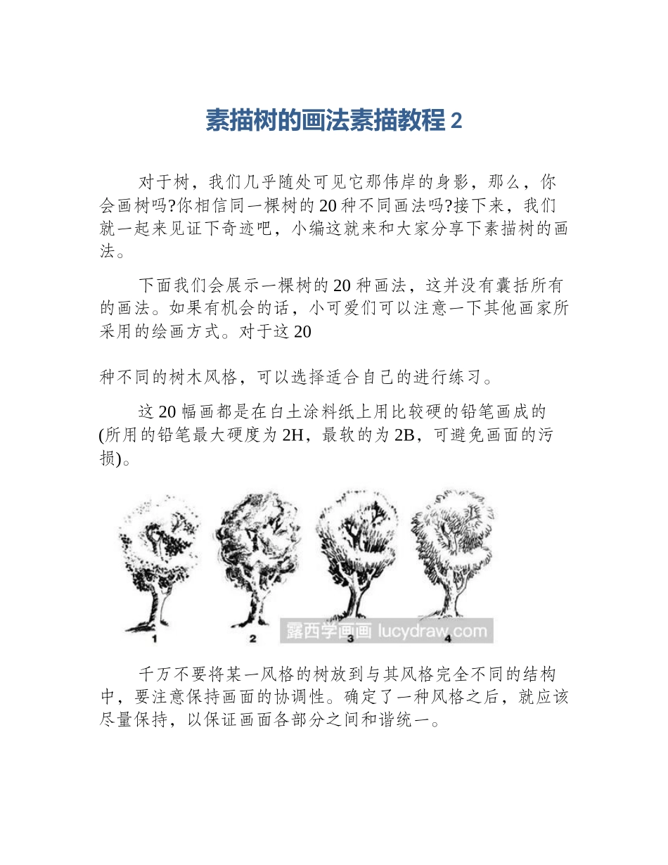 素描树的画法素描教程2_第1页