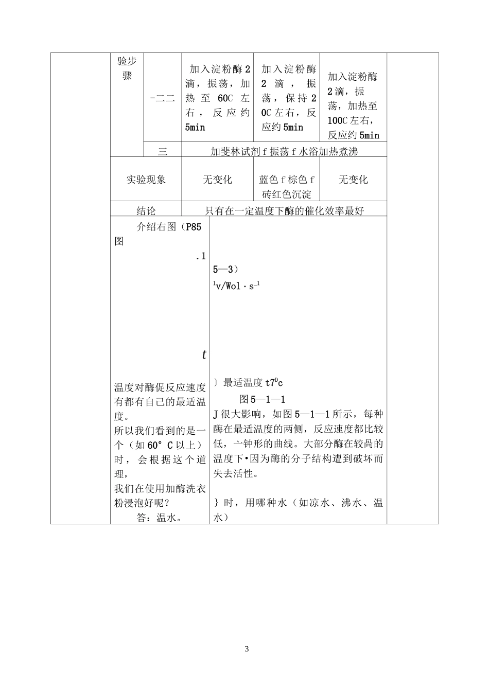 人教版高中生物必修一5.1降低化学反应活化能的酶2课时优质教案_第3页