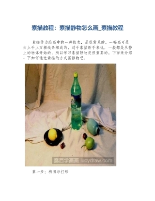 素描教程：素描静物怎么画_素描教程