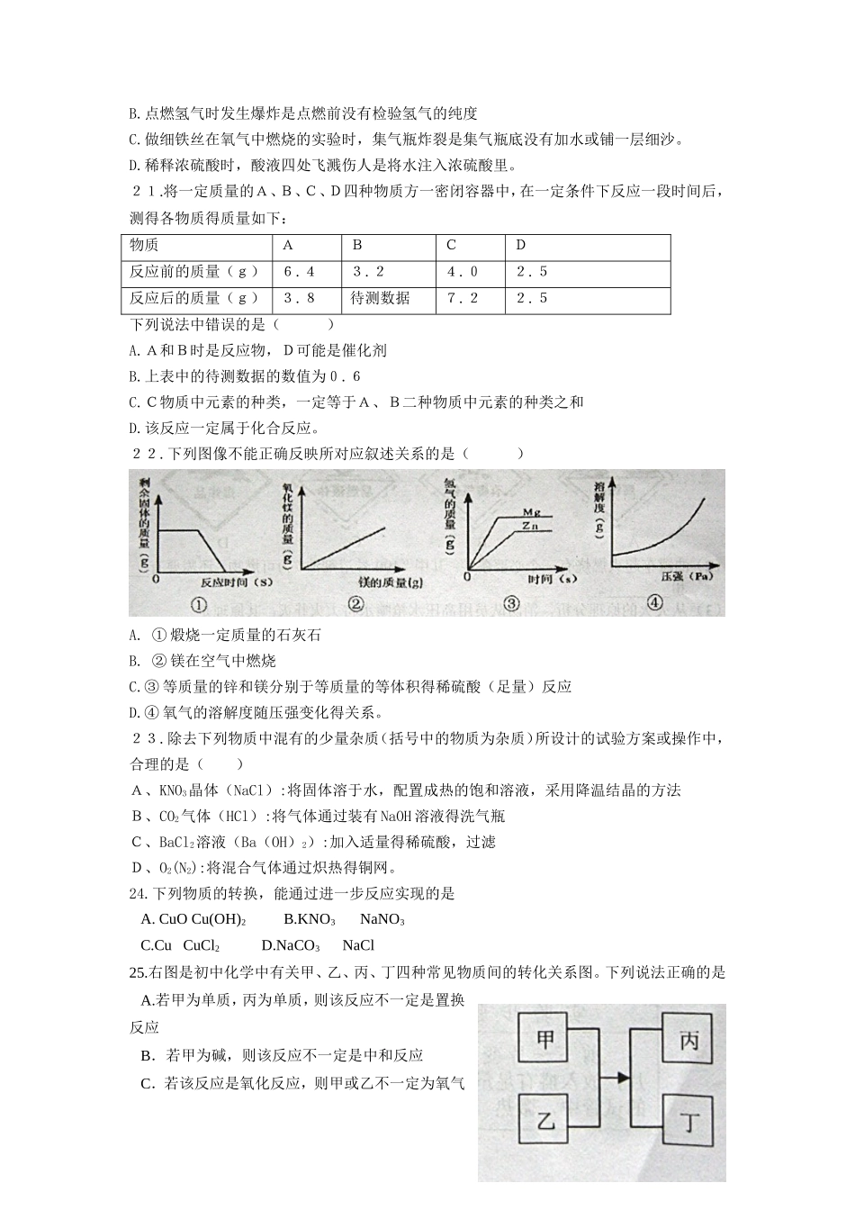 2011年甘肃省兰州市初中毕业生学业考试化学试卷_第3页